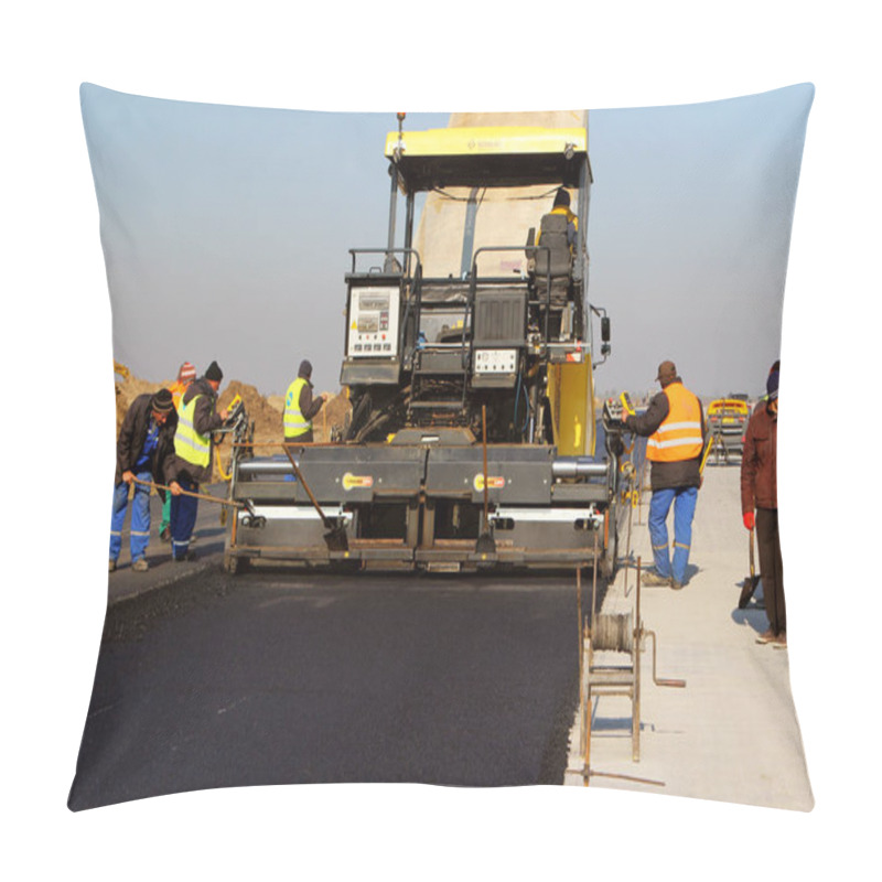 Personality  Tracked Paver Laying Fresh Asphalt Pavement Pillow Covers