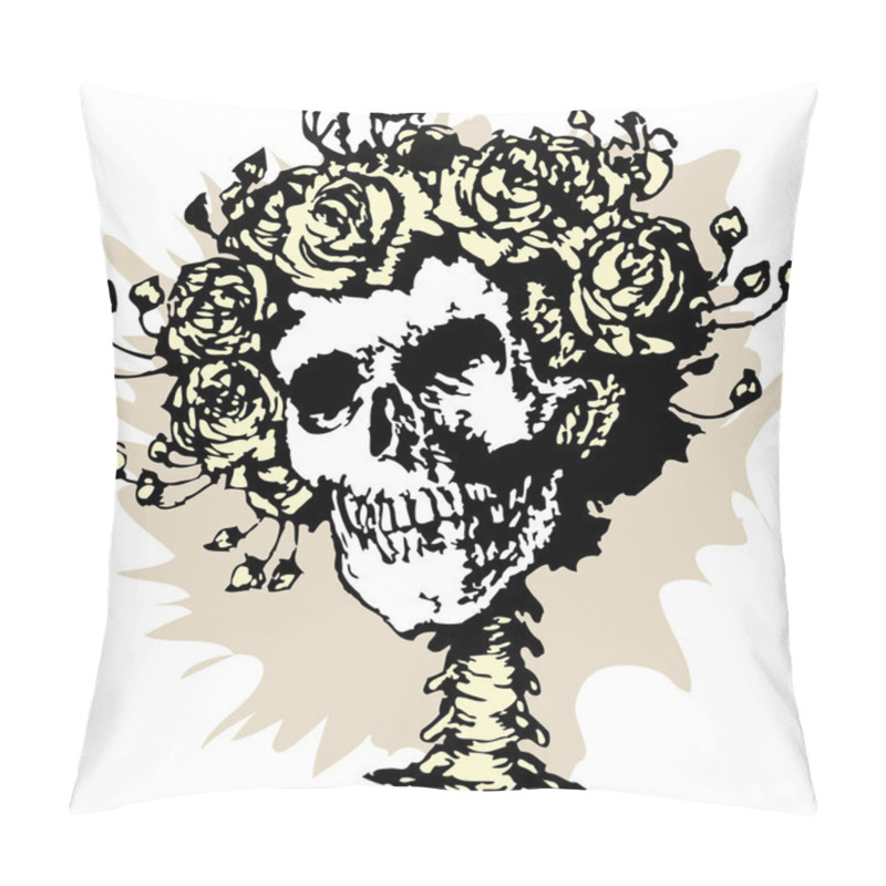 Personality  Skull And Roses Pillow Covers