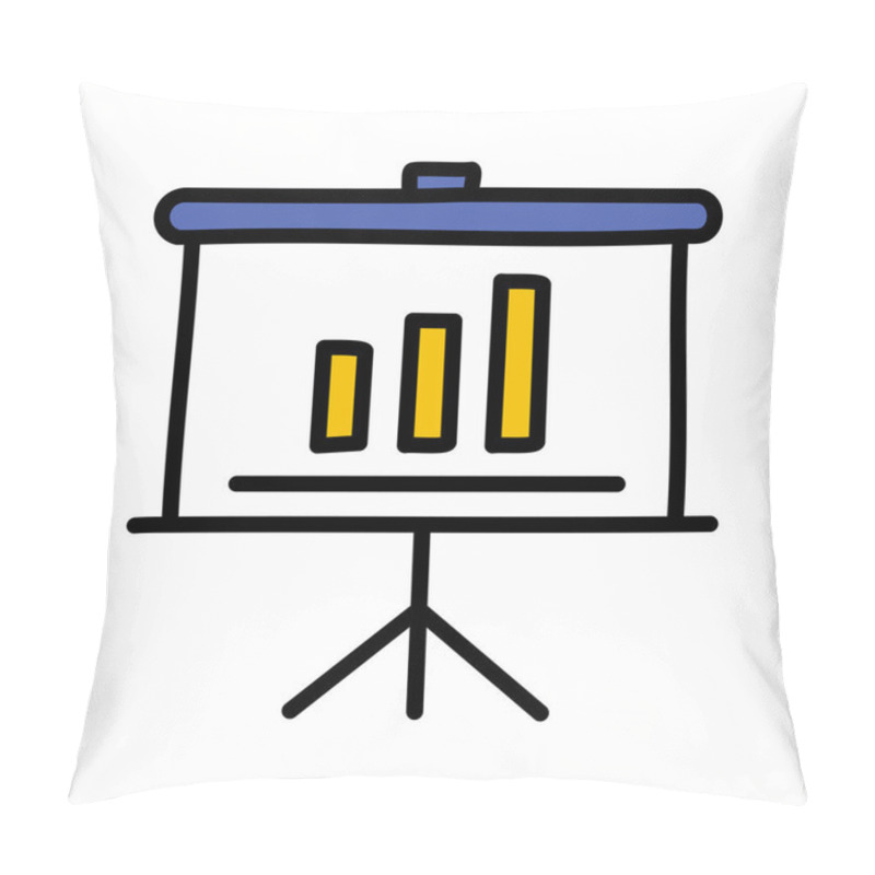 Personality  Presentation Board Vector, Bar Chart Filled Style Icon Editable Outline Pillow Covers