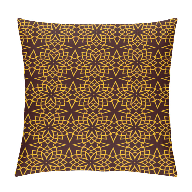 Personality  Seamless Pattern Of Black And Gold Tones Stock Illustration Pillow Covers