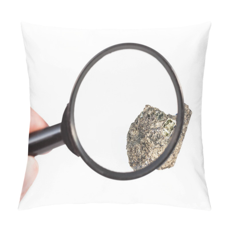 Personality  View Of Raw Peridotite Mineral Through Magnifier Pillow Covers