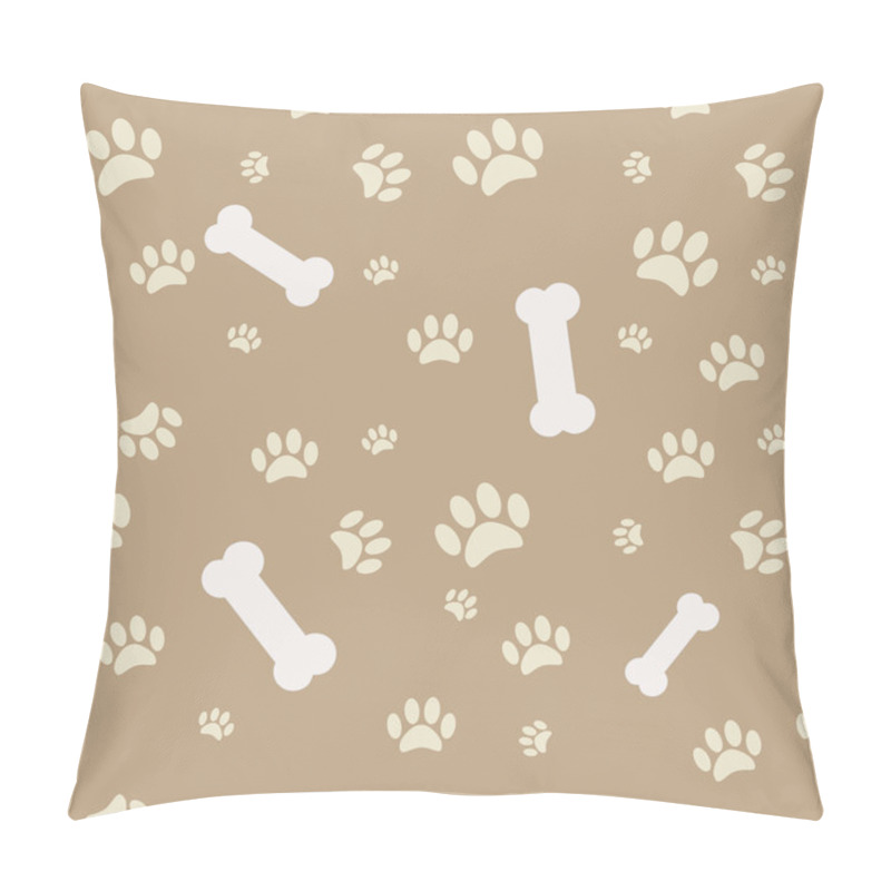 Personality  Background With Dog Paw Print And Bone Pillow Covers