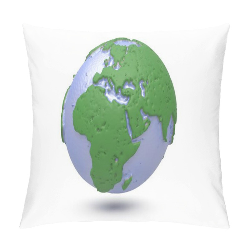 Personality  Earth, World Map. Polygonal Globe. 3d Illustration Pillow Covers