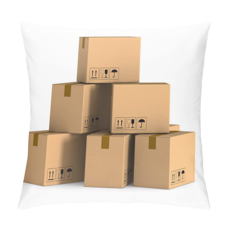 Personality  Cargo Box On White Background. Isolated 3D Illustration Pillow Covers