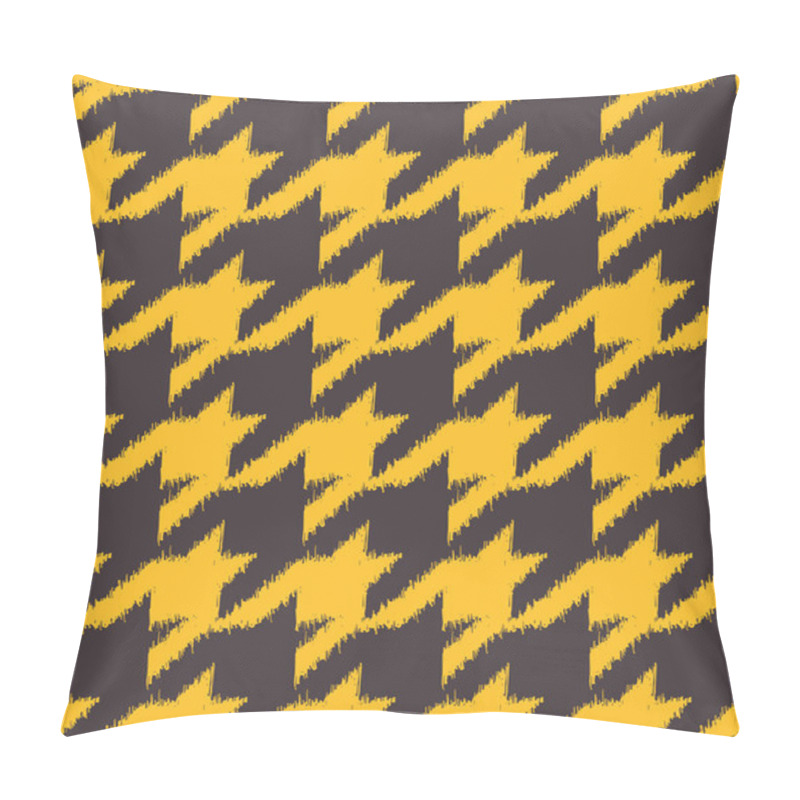 Personality  Hand Drawn Ikat Houndstooth Seamless Pattern Pillow Covers