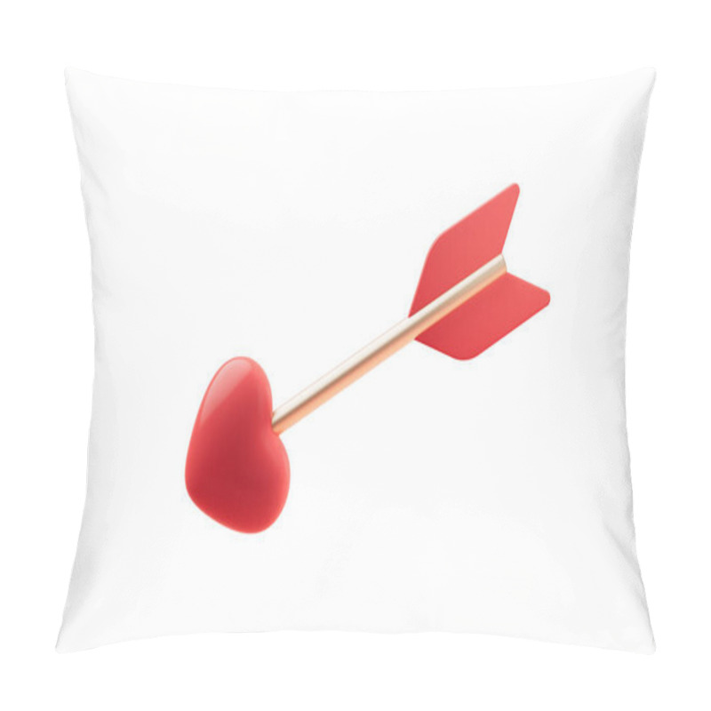 Personality  Love Heart Arrow With Valentine's Day Concept, 3d Rendering. Digital Drawing. Pillow Covers