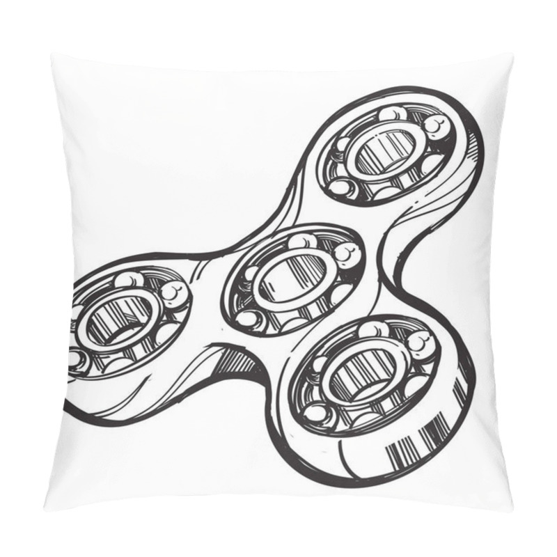 Personality  Hand Drawn Monochrome Spinner Sketch For Tattoo Pillow Covers