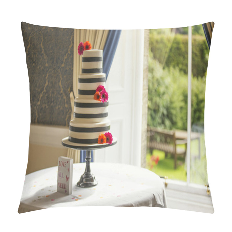 Personality  Classic Wedding Cake In Natural Window Light Pillow Covers