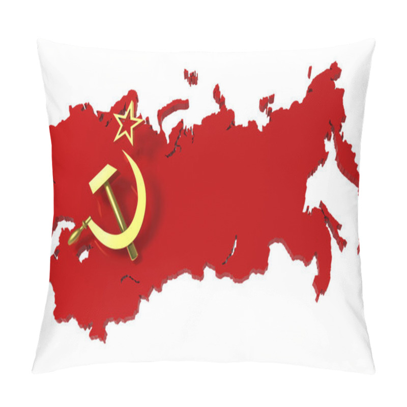 Personality  Soviet Union, USSR, Map With Flag, Clipping Path Pillow Covers