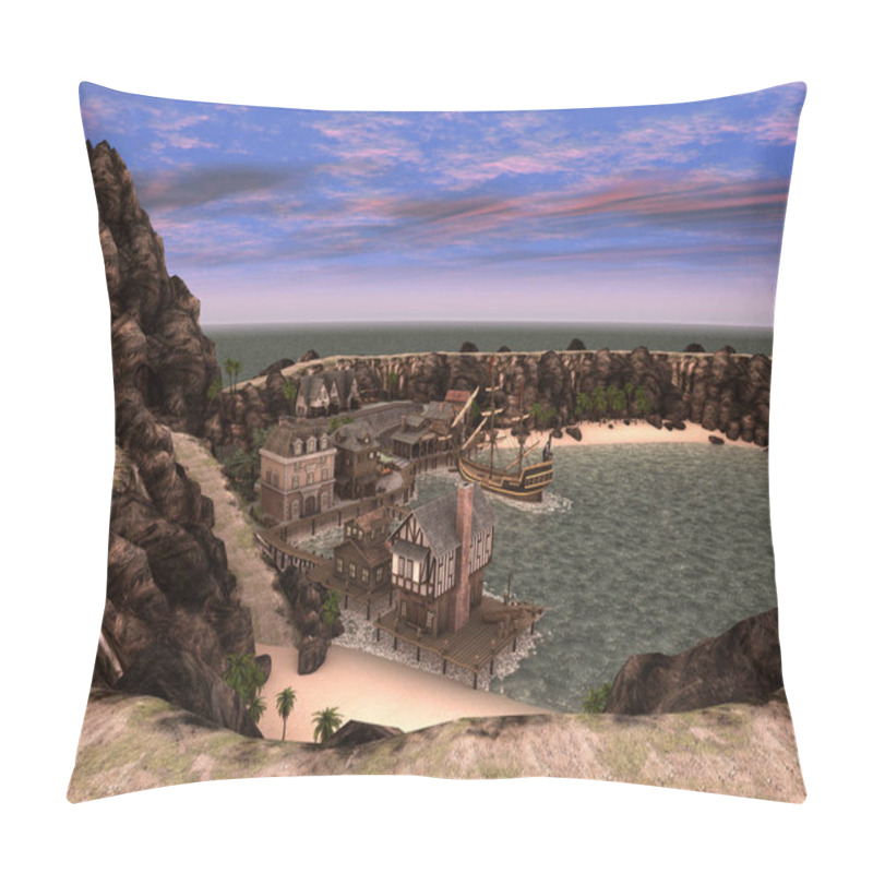 Personality  3D Rendering Pirate Treasure Islnad Pillow Covers