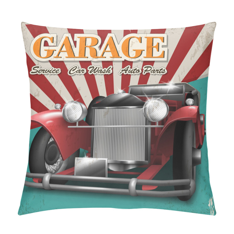 Personality  Classic Red Car Design Poster Pillow Covers