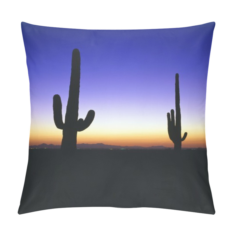 Personality  Twilight Silhouette With Cacti, Saguaro National Park Pillow Covers