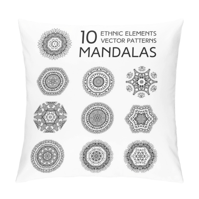 Personality  Set Of Black And White Mandalas Pillow Covers