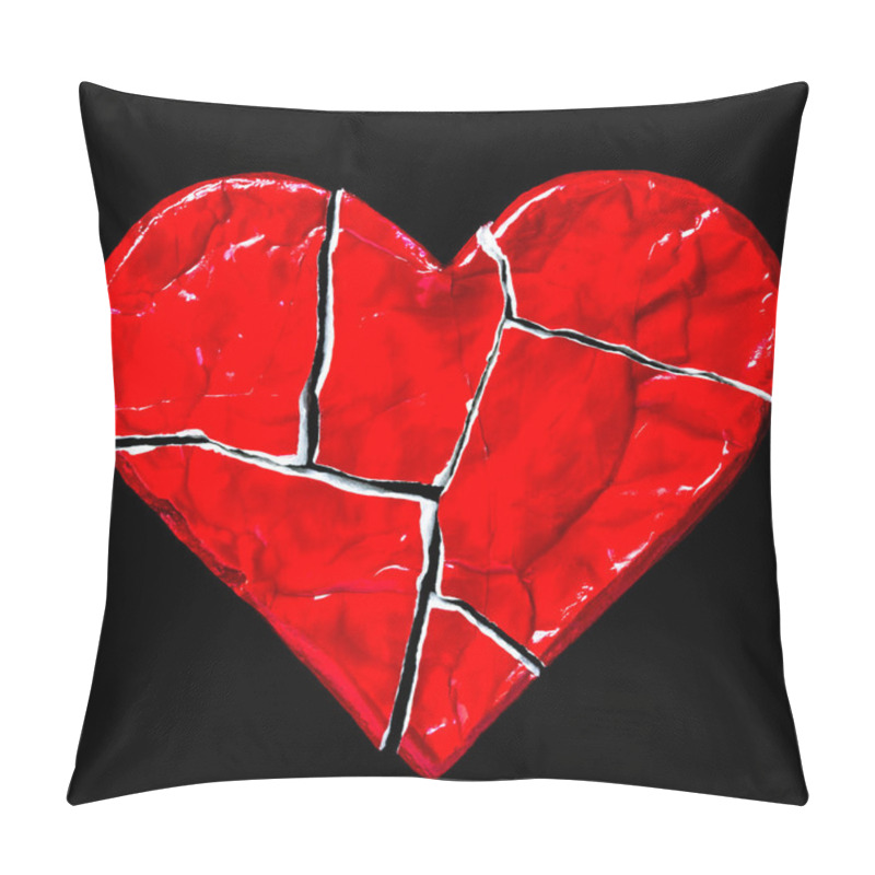 Personality  Valentine's Day Background. Broken Heart Isolated On Black Pillow Covers