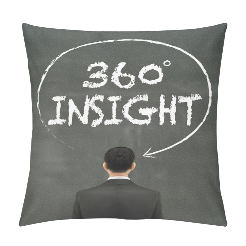 Personality  Businessman Looking At 360 Degree Insight Words Pillow Covers