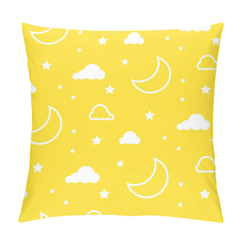 Personality  Moon And Clouds Yellow Seamless Vector Pattern. Pillow Covers