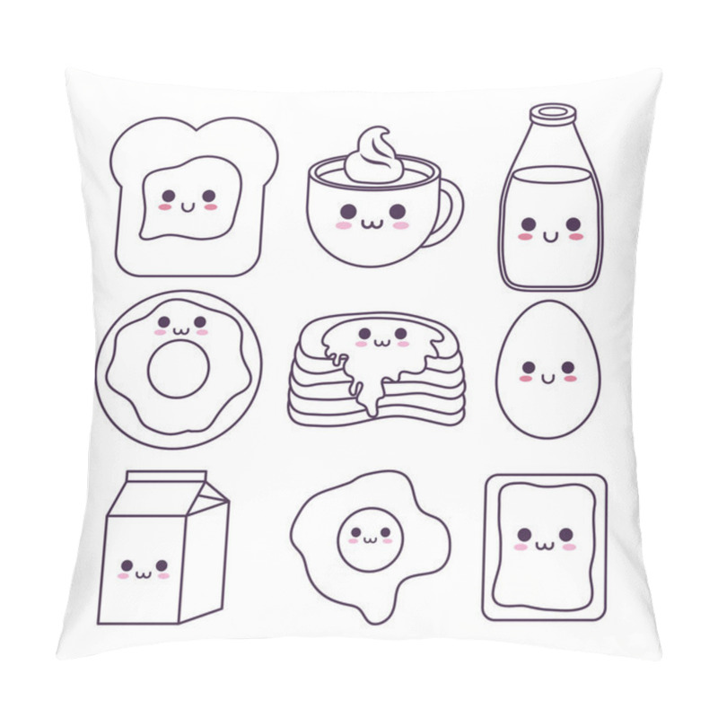 Personality  Kawaii Breakfast Food Design Pillow Covers