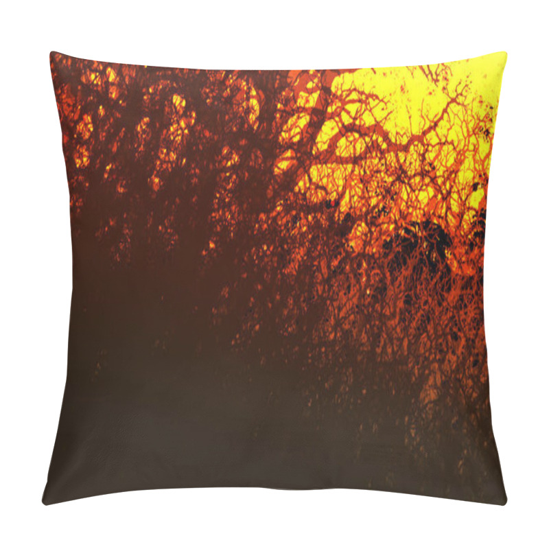 Personality  Painting Of Abstract Forest Landscape In Brush Stroke Style, Digital Art Pillow Covers