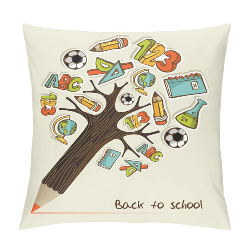 Personality  Back To School Pencil Tree Pillow Covers