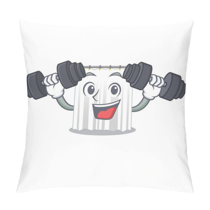 Personality  Fitness Shower Cortains In Shape Of Mascot Vector Illustration Pillow Covers