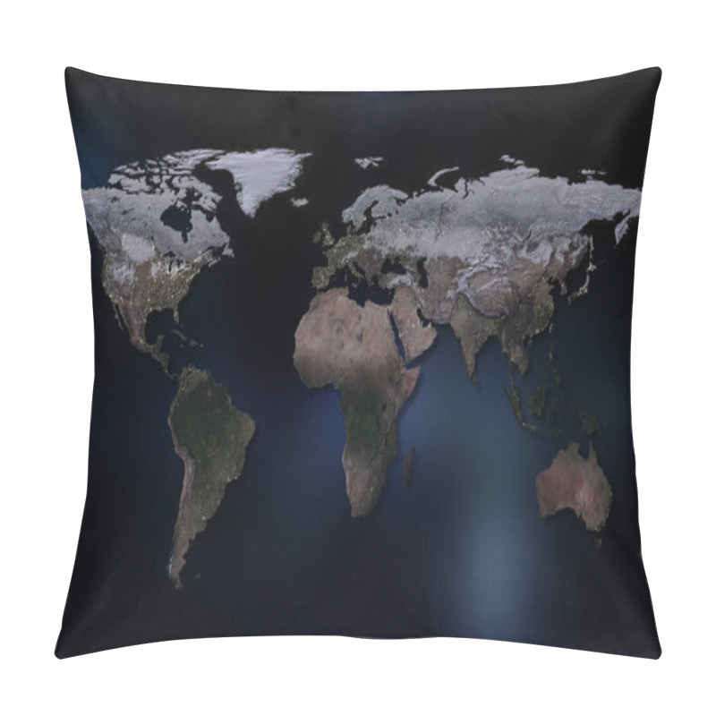 Personality  3D Rendering Of Planet Earth. You Can See Continents, Cities, The Borders Of The Seas And Oceans. Elements Of This Image Furnished By NASA Pillow Covers