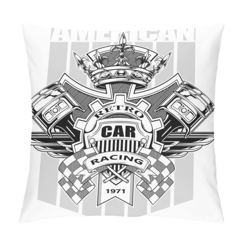 Personality  Graphic American Coat Of Arms With Gear And Crown Pillow Covers