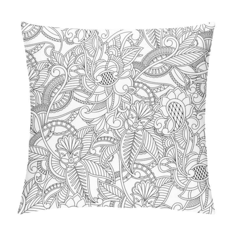 Personality  Monochrome Paisley Pattern. Seamless Background Pillow Covers