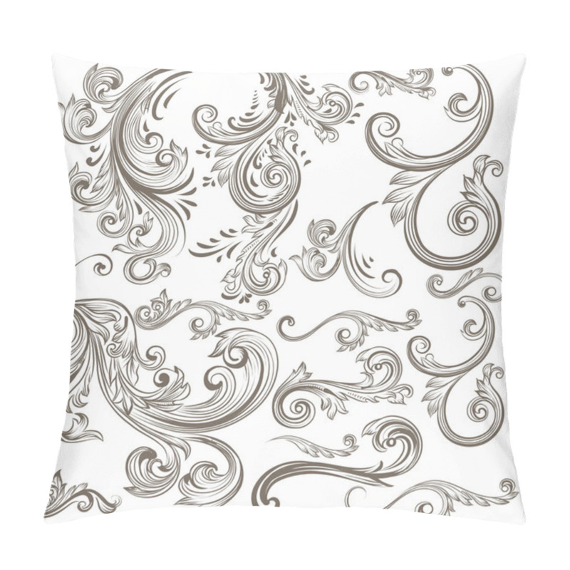 Personality  Collection Of Vector Hand Drawn Floral Swirls Pillow Covers