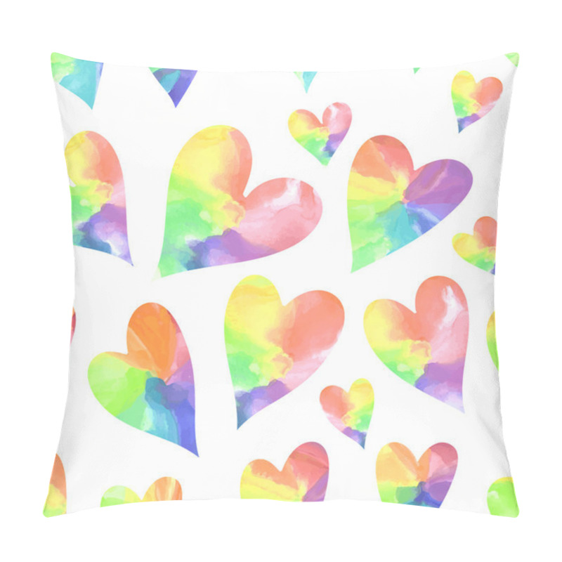 Personality  Rainbow Hearts Seamless Pattern Pillow Covers