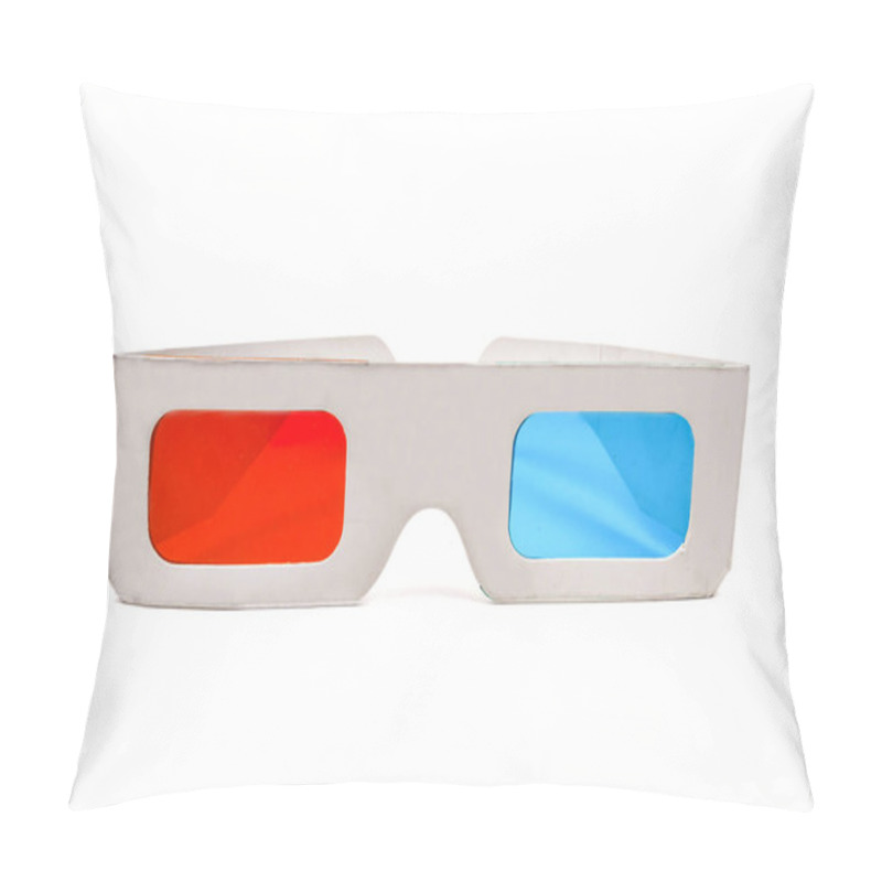 Personality  Side View Of A Pair Of 3D Glasses Isolated On White Background. Pillow Covers