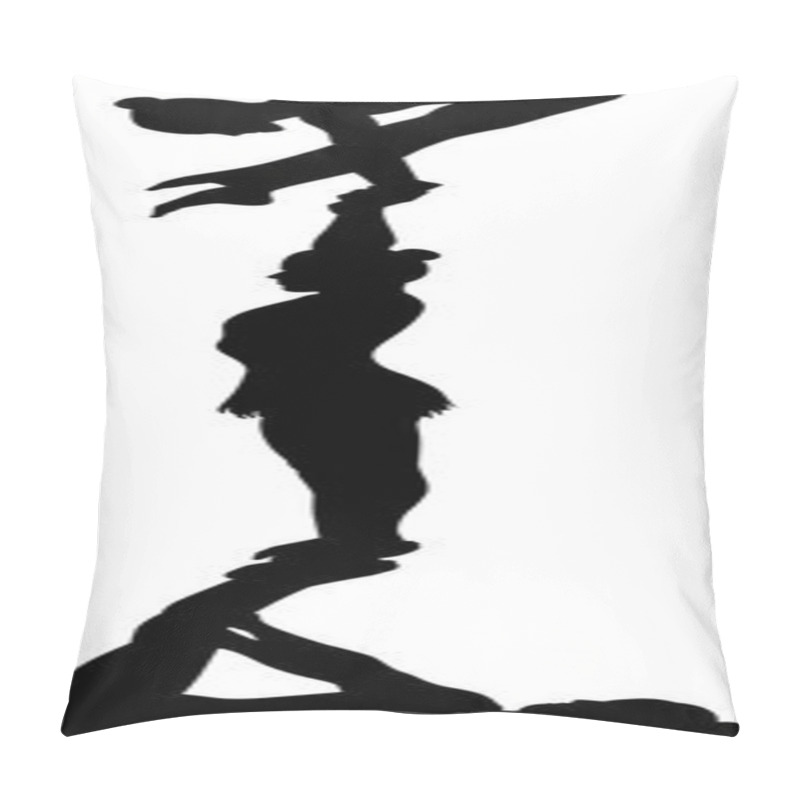 Personality  Gymnasts Acrobats Vector Black Silhouette On Black Background. Gymnasts Acrobats Vector Pillow Covers