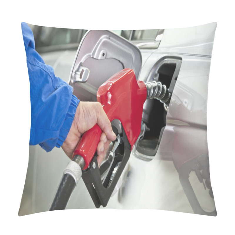 Personality  Hand Pumping Gas With Red Fuel Pump Pillow Covers