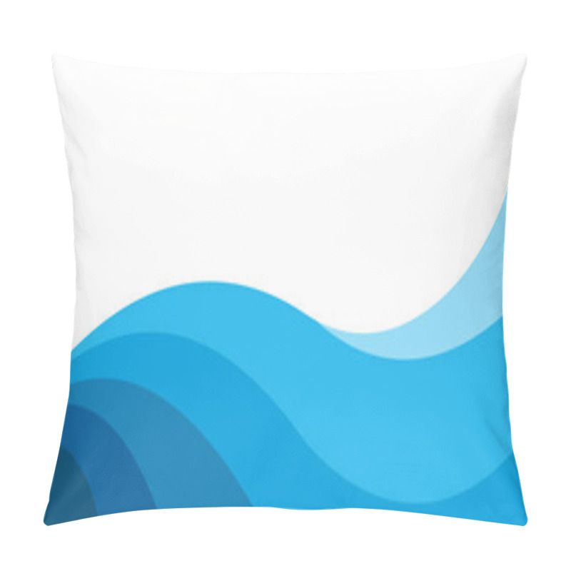 Personality  Blue Sea Wavy Decoration Abstract Vector Background. Minimal Curve Wave Water Seamless Pattern. Line Art Striped Graphic Template. Ocean Abstract Waves Lines Wallpaper. Nature Trendy Liquid Design Pillow Covers