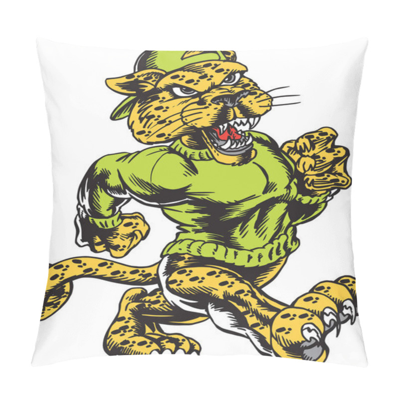 Personality  Leopard Mascot Strut Vector Illustration Pillow Covers