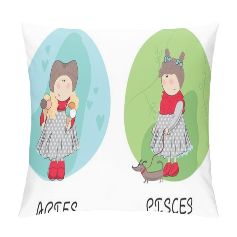 Personality  Zodiac Signs Of Horoscope. Pillow Covers