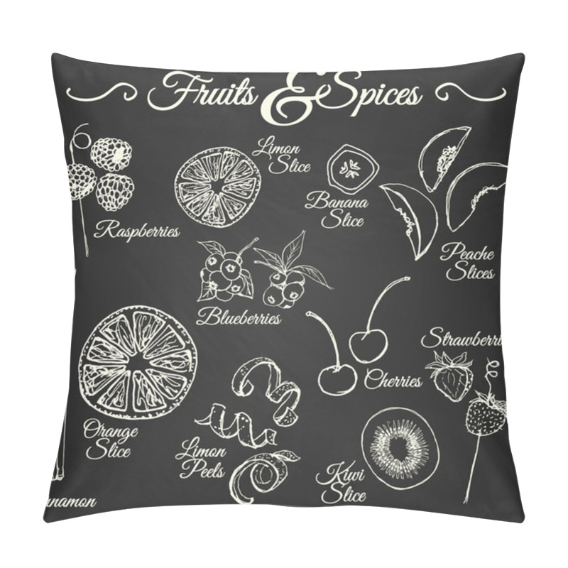 Personality  FRUITS & SPICES Chalkboard Pillow Covers