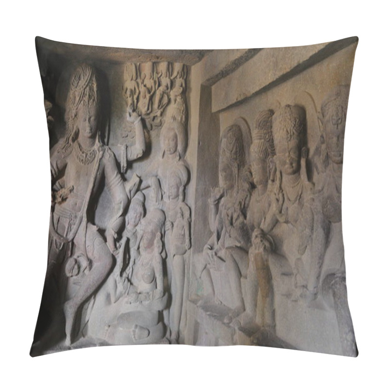 Personality  Temple Of Ellora Caves, The Rock-cut Temples, AURANGABAD, MAHARASHTRA In Central India  Pillow Covers