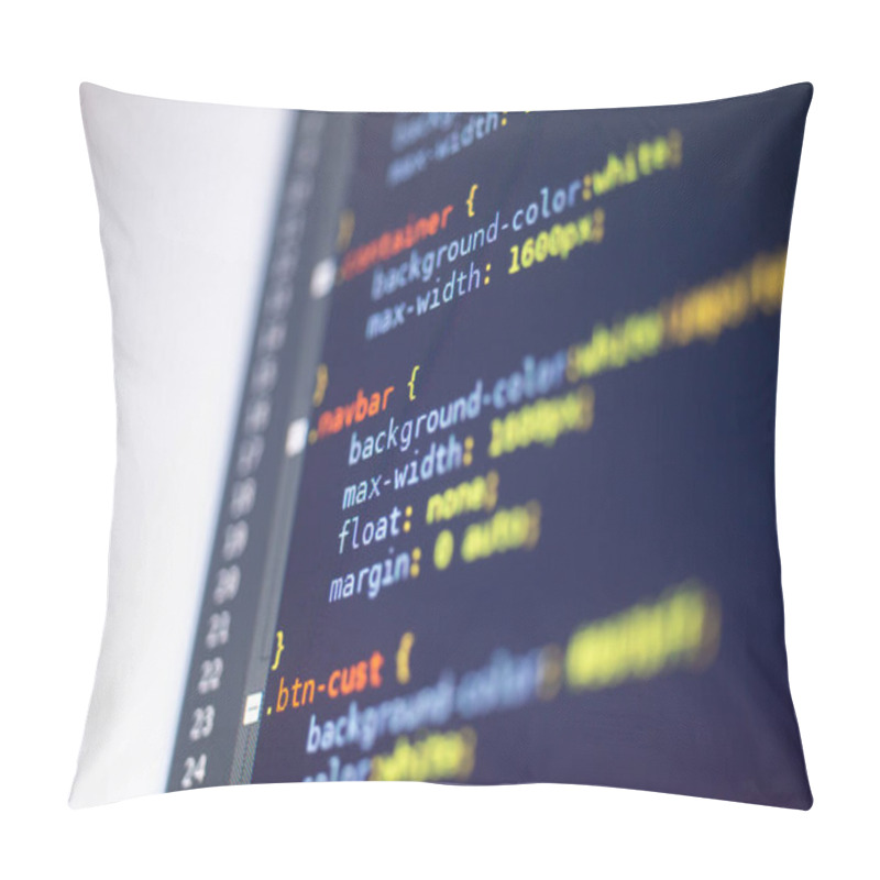 Personality  Programming Concept, Code On A Monitor, CSS Stylesheet Pillow Covers