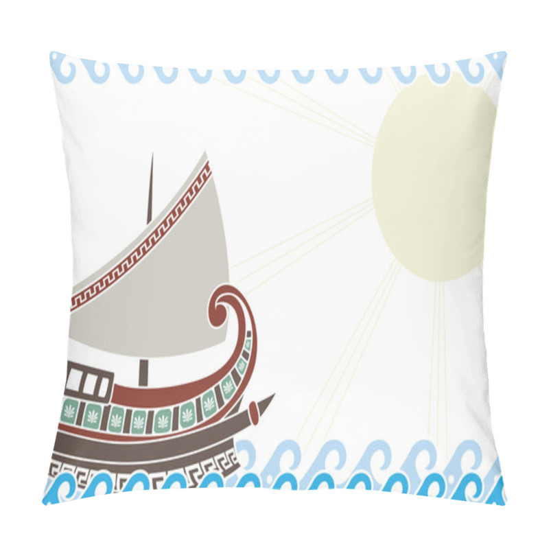 Personality  Greek Ship In Ocean Pillow Covers