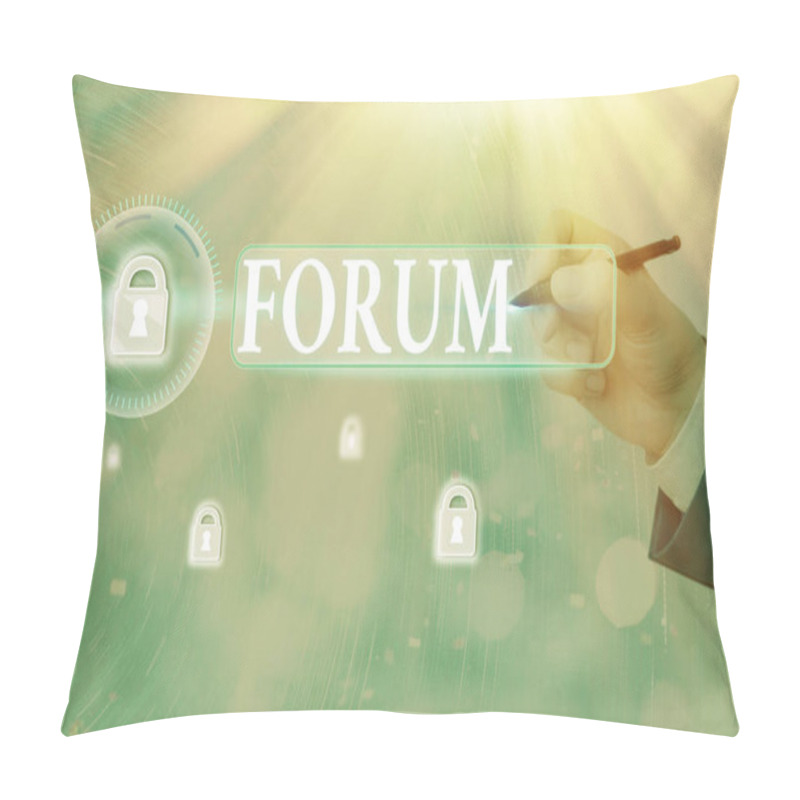 Personality  Writing Note Showing Forum. Business Photo Showcasing The Place Or Section Of A Website That Is Used For Public Discussion. Pillow Covers