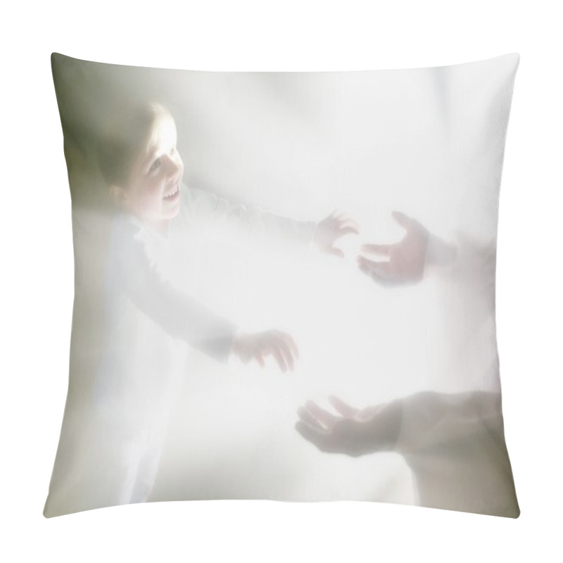 Personality  Boy Reaches Out For Jesus' Hands Pillow Covers