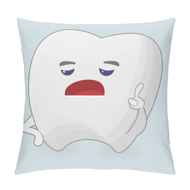 Personality  Illustration Of Displeased Tooth Pillow Covers