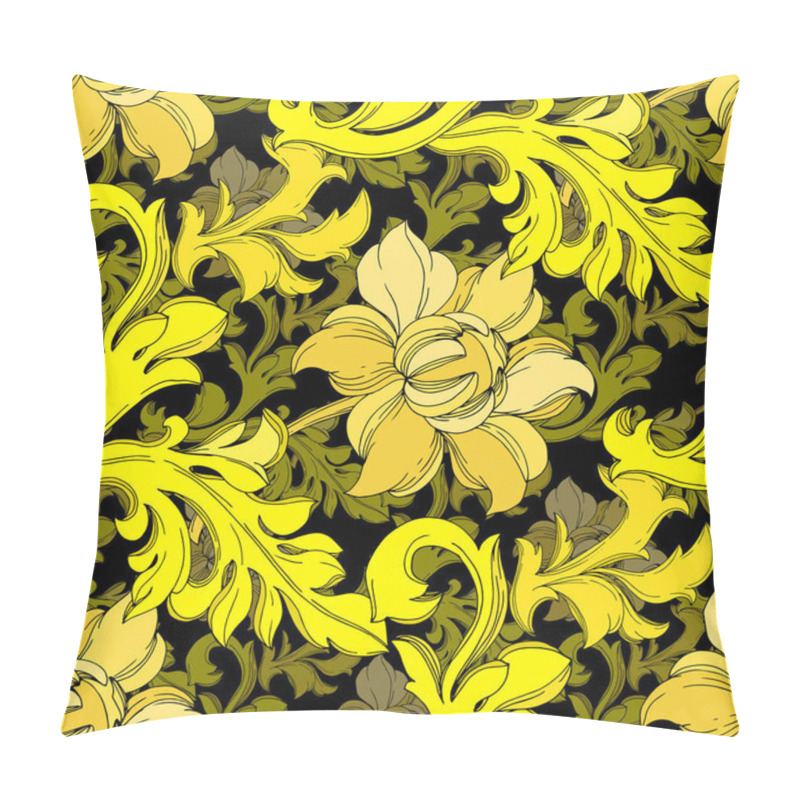 Personality  Vector Golden Monogram Floral Ornament. Black And White Engraved Ink Art. Seamless Background Pattern. Pillow Covers