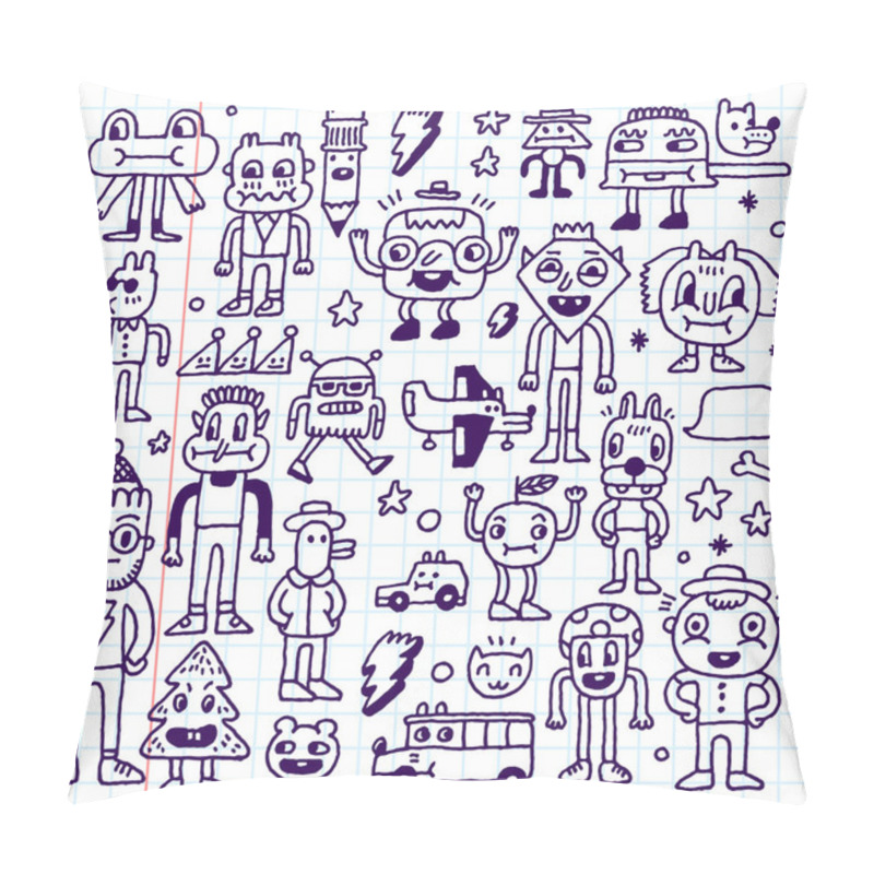 Personality  Cartoon Wacky Doodle Set Pillow Covers