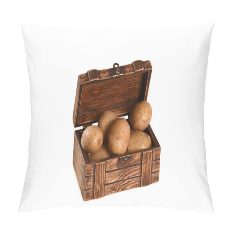 Personality  Full Treasure Chest Of Potato Ancient Treasure On An Isolated Background Pillow Covers