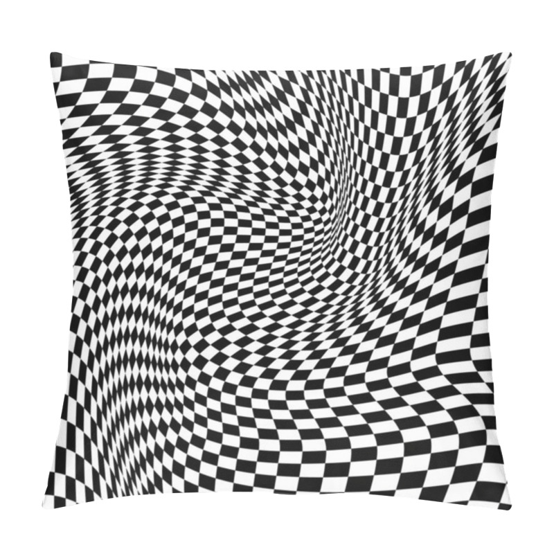 Personality  Abstract Black And White Curved Grid Vector Background Pillow Covers