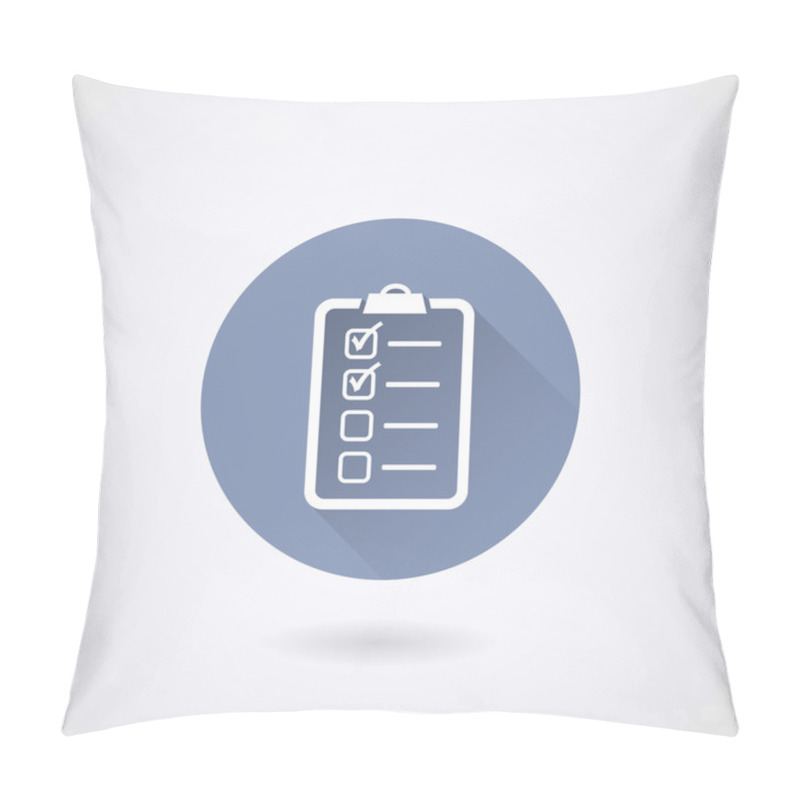 Personality  Check List Icon In Flat Style With Long Shadows. Pillow Covers