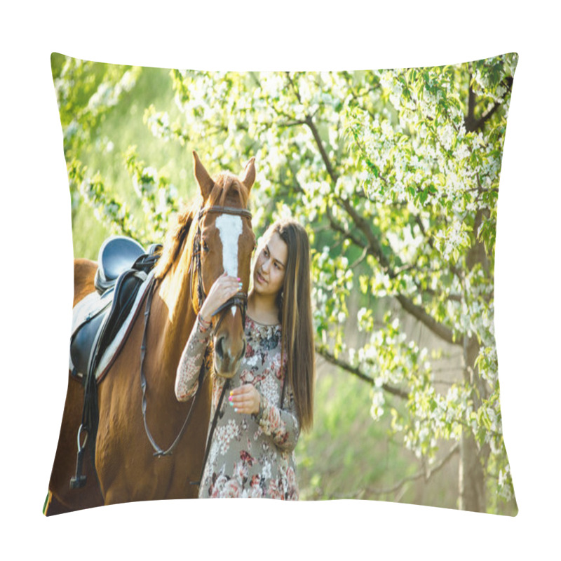 Personality  Girl And Horse Pillow Covers