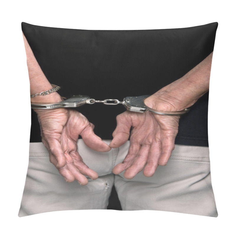 Personality  Hancuffed Elderly Woman Pillow Covers