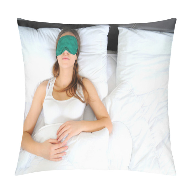 Personality  Young Beautiful Woman Sleeping In Bed With Eye Mask Pillow Covers